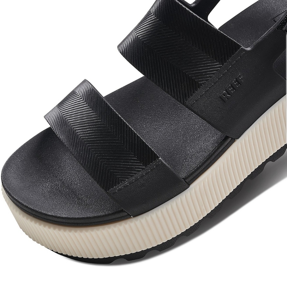 NEW! Reef Water Vista Higher Platform Sandals sz 7 NWT Color Black Vintage